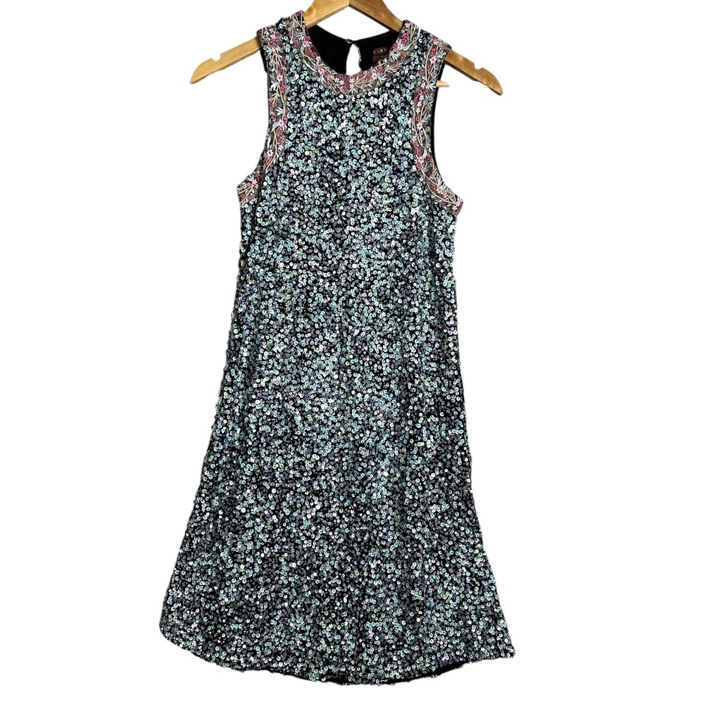 VARUN BAHL‎ Sequin Embellish Floral Embroidery Cocktail Party Evening Glam Dress